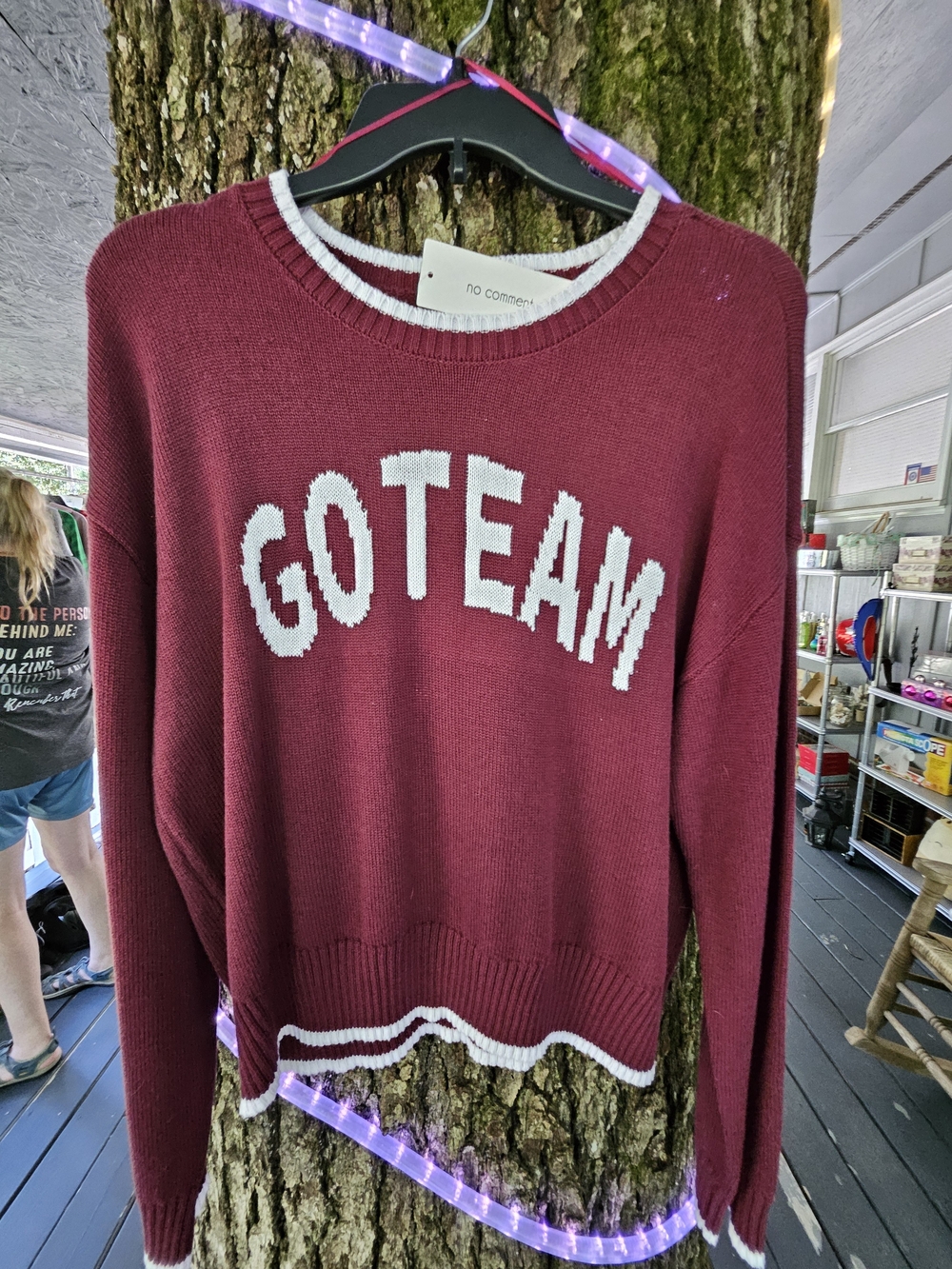 No Comment Maroon "GO TEAM" Knit Sweater